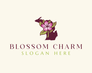 Michigan Apple Blossom logo design