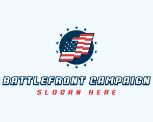 American National Flag logo design