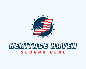 American National Flag logo design