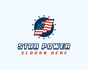 American National Flag logo design