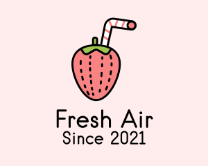 Fresh Strawberry Juice logo design