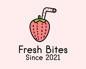 Fresh Strawberry Juice logo design
