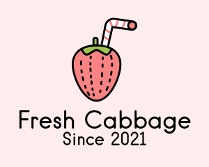 Fresh Strawberry Juice logo design