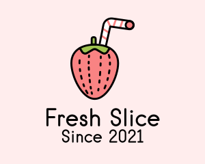 Fresh Strawberry Juice logo design