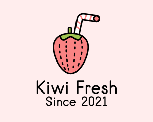 Fresh Strawberry Juice logo design