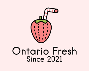 Fresh Strawberry Juice logo design