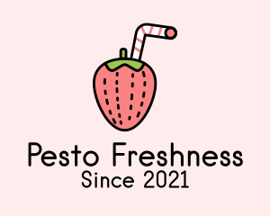 Fresh Strawberry Juice logo design