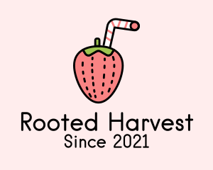 Fresh Strawberry Juice logo design