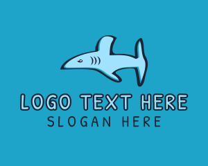 Letter - Blue Shark Letter H logo design