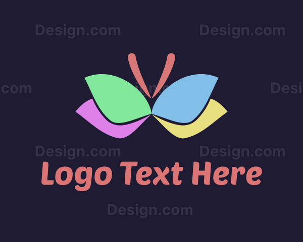 Colorful Butterfly Wings Logo