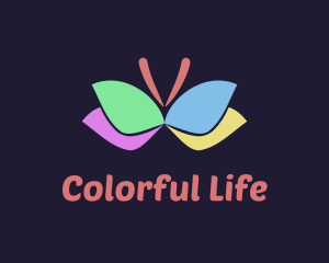 Colorful Butterfly Wings logo design