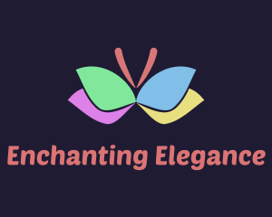 Colorful Butterfly Wings logo design