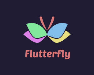 Colorful Butterfly Wings logo design