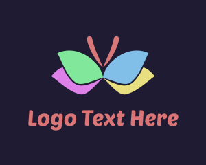 Freedom - Colorful Butterfly Wings logo design