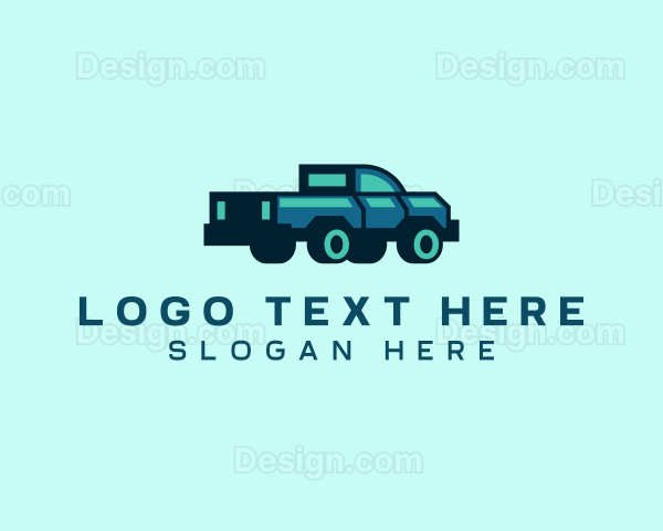 Pickup Truck Delivery Distribution Logo