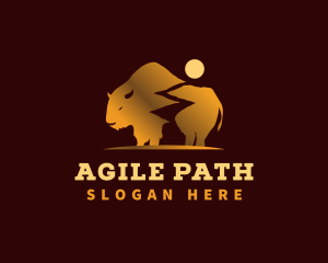 Bison Bull Path logo design