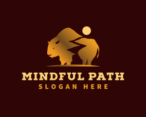 Bison Bull Path logo design