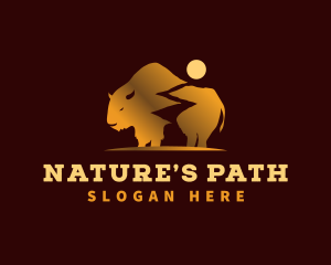 Bison Bull Path logo design