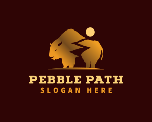 Bison Bull Path logo design