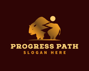 Bison Bull Path logo design