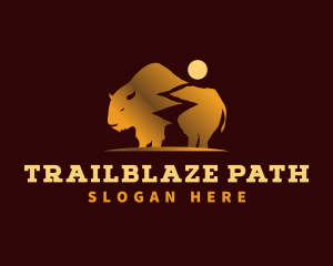 Bison Bull Path logo design