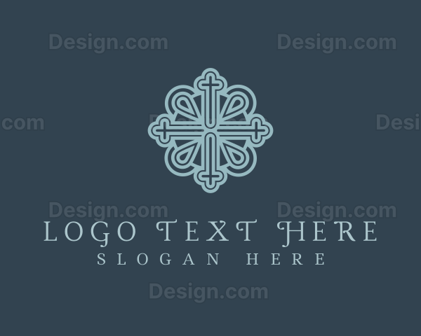 Ornate Royal Religious Cross Logo