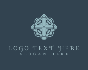 Ornate Royal Religious Cross logo