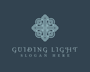 Ornate Royal Religious Cross logo design