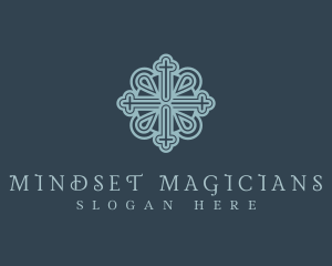 Ornate Royal Religious Cross logo design