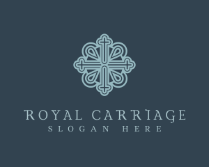 Ornate Royal Religious Cross logo design