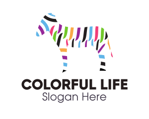 Colorful Zebra Stripes logo design