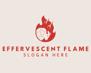 Flaming Hot Bull  logo design