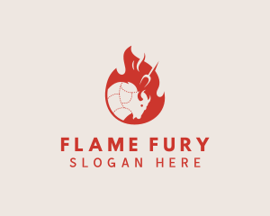 Flaming Hot Bull  logo design