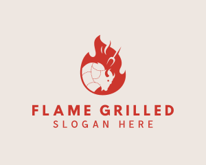 Flaming Hot Bull  logo design