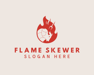 Flaming Hot Bull  logo design