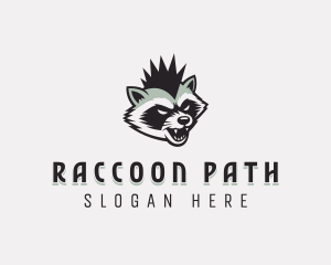 Raccoon Punk Mohawk logo design