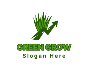 Green Garden Grass Grow logo design