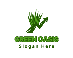 Green Garden Grass Grow logo design