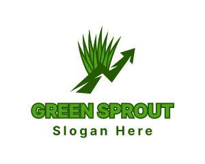 Green Garden Grass Grow logo design