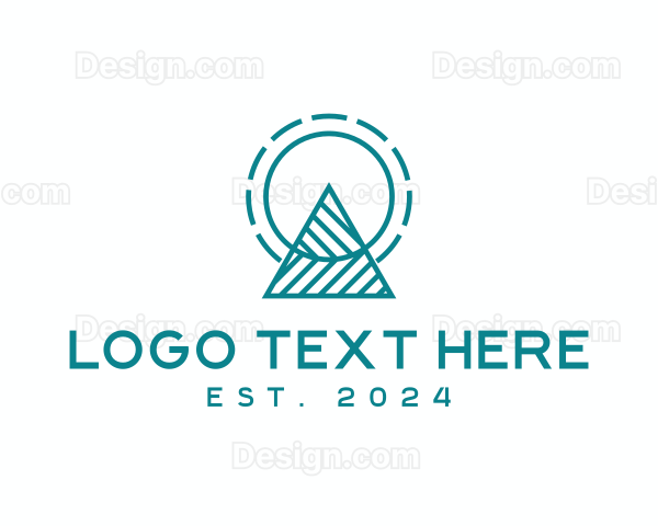 Blue Geometric Mountain Logo