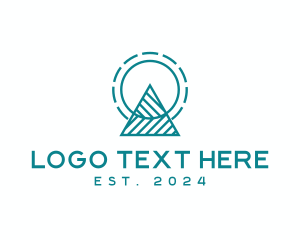 Blue Geometric Mountain logo