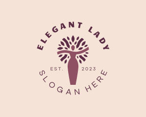 Lady Organic Tree logo design