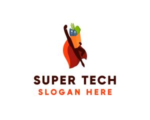 Flying Superhero Grocery  logo