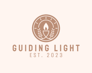 Sacrament Candle Laurel logo design