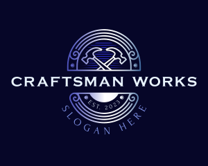 Construction Hammer Renovation logo design