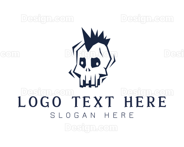 Mohawk Halloween Skull Logo