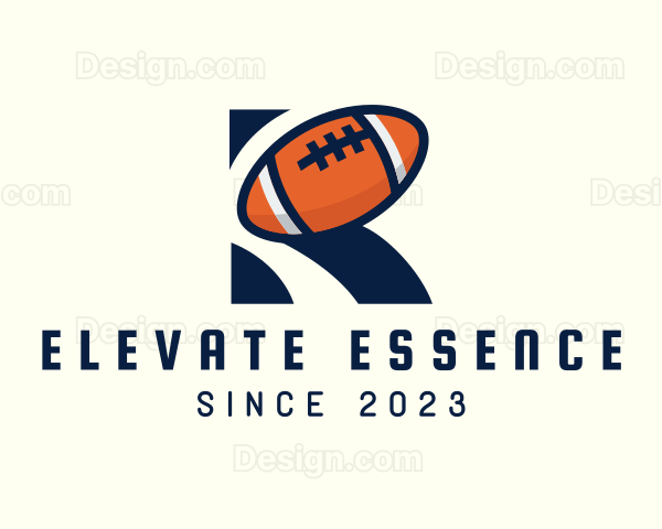 American Football Letter R Logo
