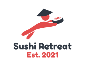 Flying Sushi Man logo design