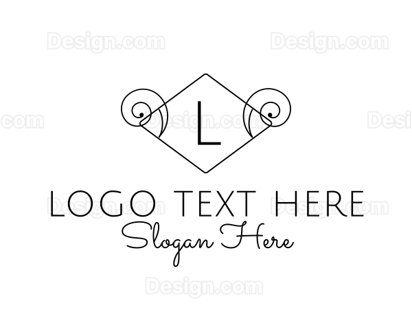 Ram Horn Zodiac Sign Logo