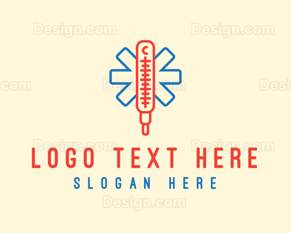 Medical Clinic Thermometer Logo